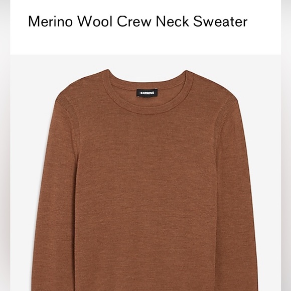 Nwt - express merino wool crew neck sweater size xxl color coffee bean - Picture 4 of 11